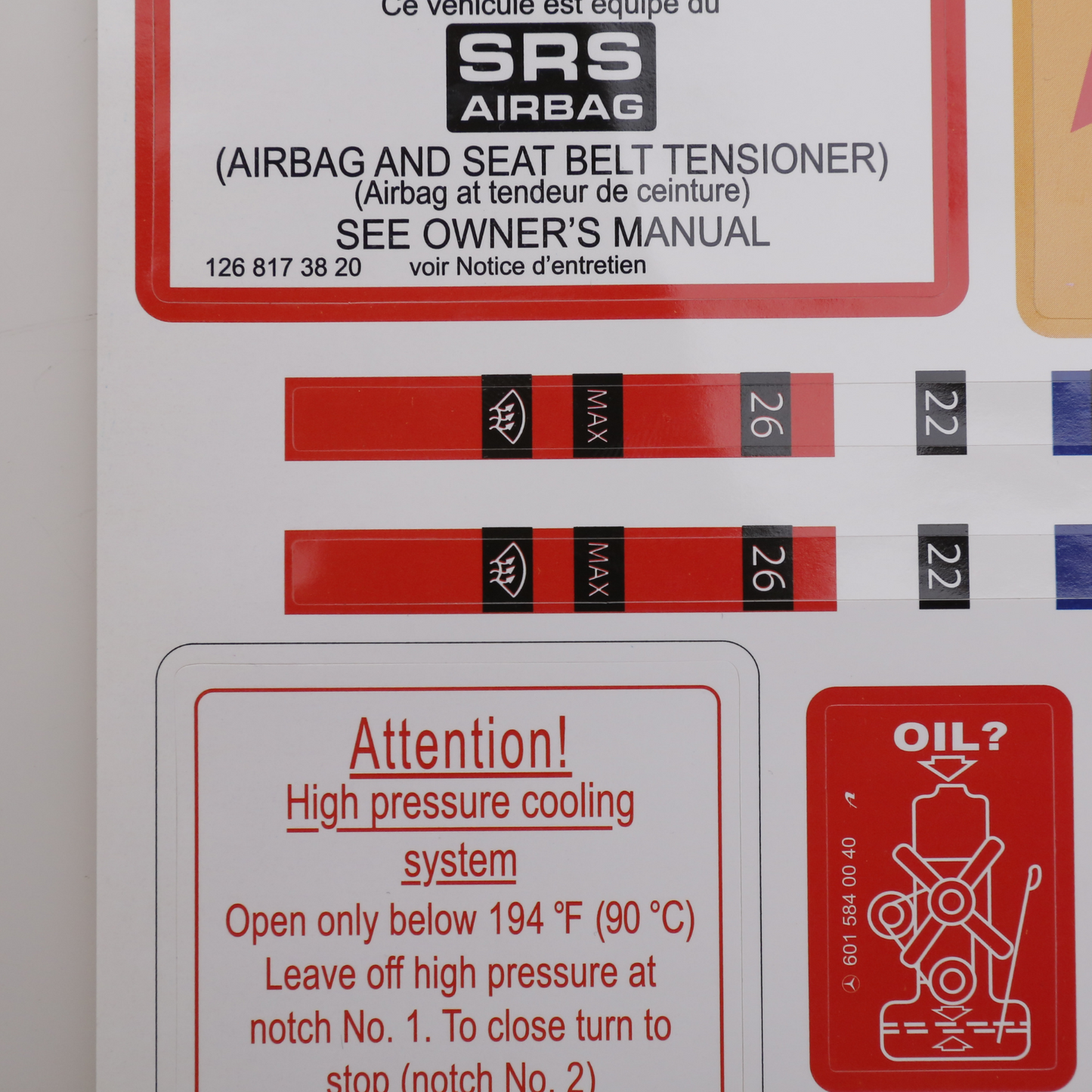 Stickers Decals Set Best Quality for Mercedes W126