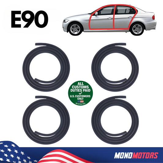 Rubber Door Seal Set Velvet for BMW E90 Sedan OEM 51728196290