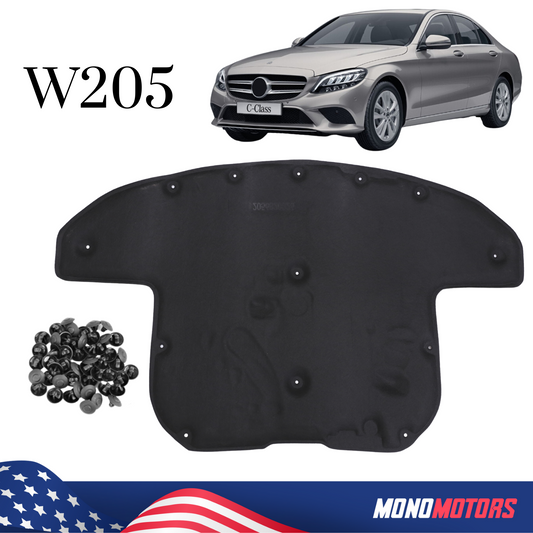 Hood Insulation Engine Pad for Mercedes-benz C Class W205 2015-20 /Rivets Foam