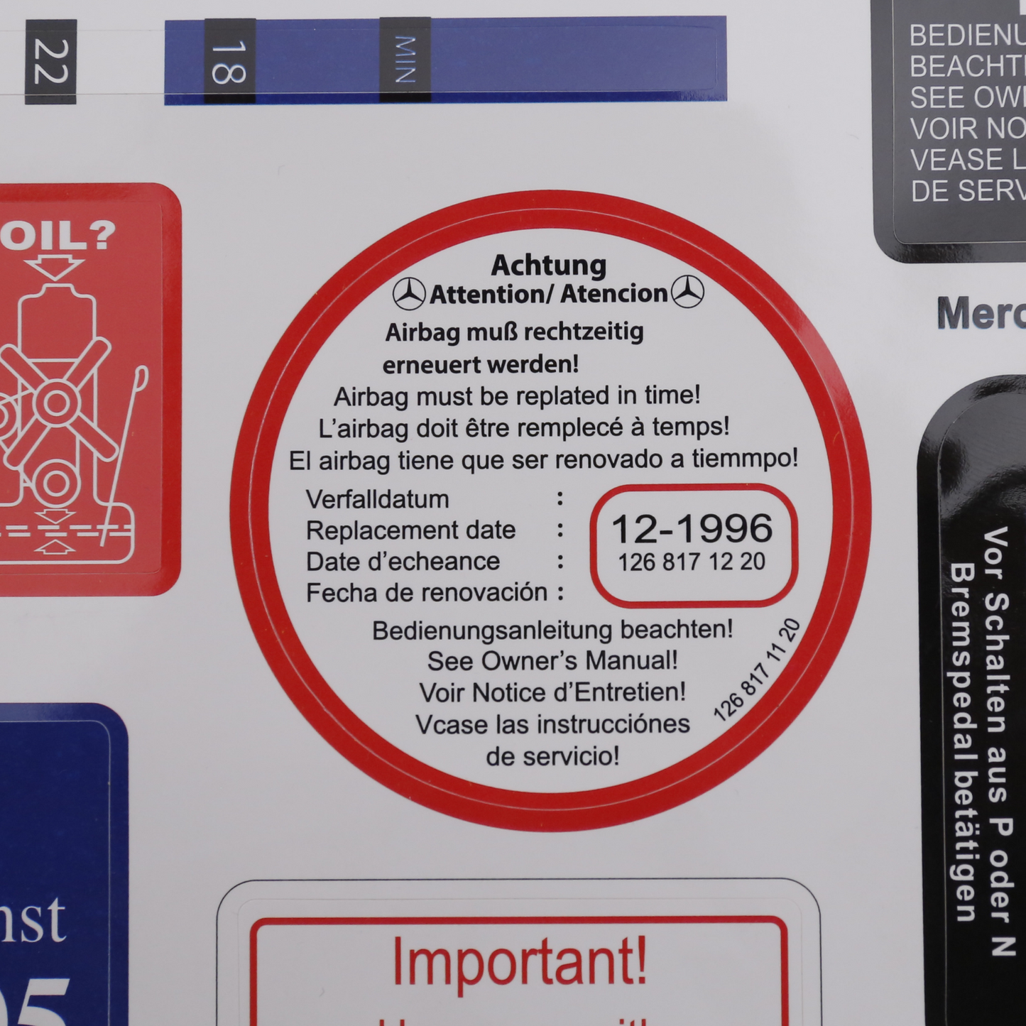 Stickers Decals Set Best Quality for Mercedes W126