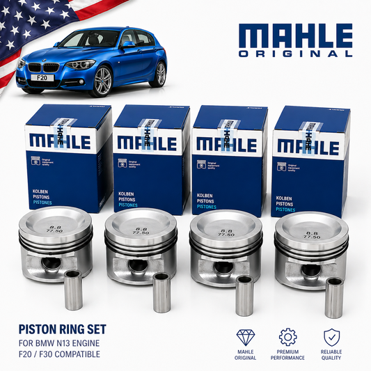 Piston Ring Set for BMW N13 F20 77.50mm +0.50 Mahle 4pcs
