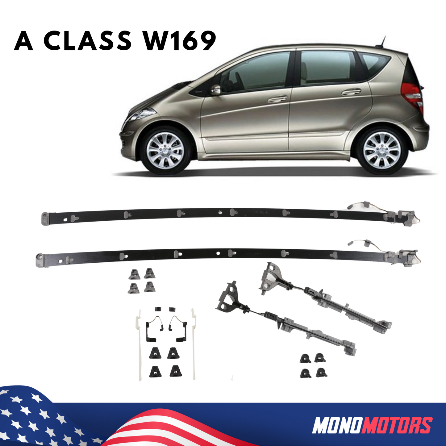 Panoramic Sunroof Repair Kit for Mercedes A-class W169 Rails Clips Guide Bracket