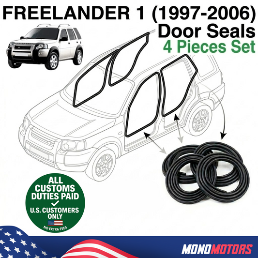 Velvet Door Seal Set for Land Rover Freelander 1997-2006 4pcs Rubber