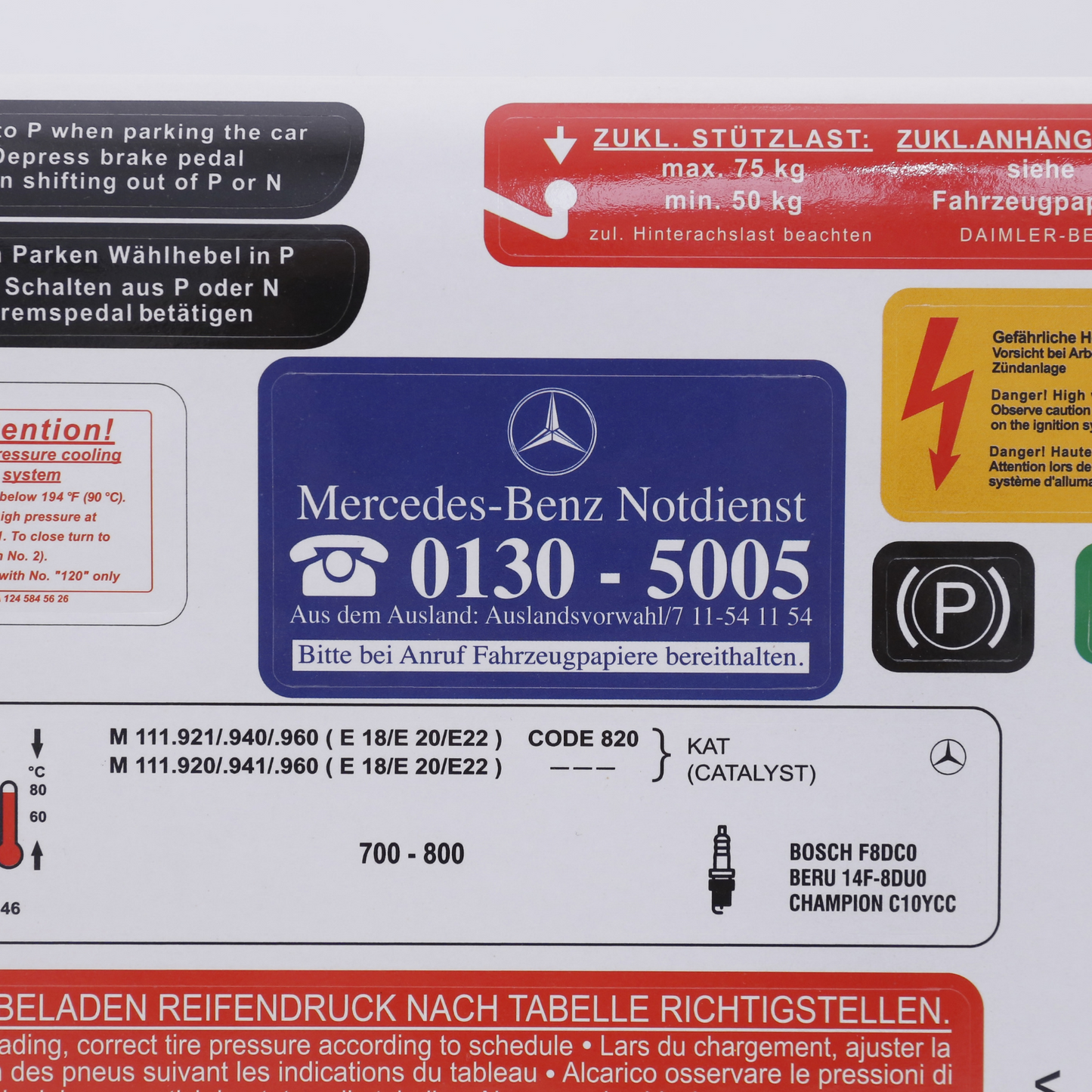 Stickers Decals Set Best Quality for Mercedes W124