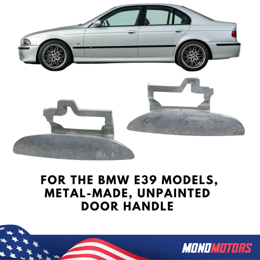 Unpainted Metal Door Handle Set for BMW E39 5 Series 2pcs Exterior Door Bar Set