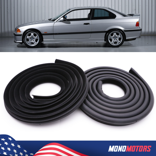 Velvet Door Seal Set Rubber for BMW E36 Coupe 2 Pcs Right Left