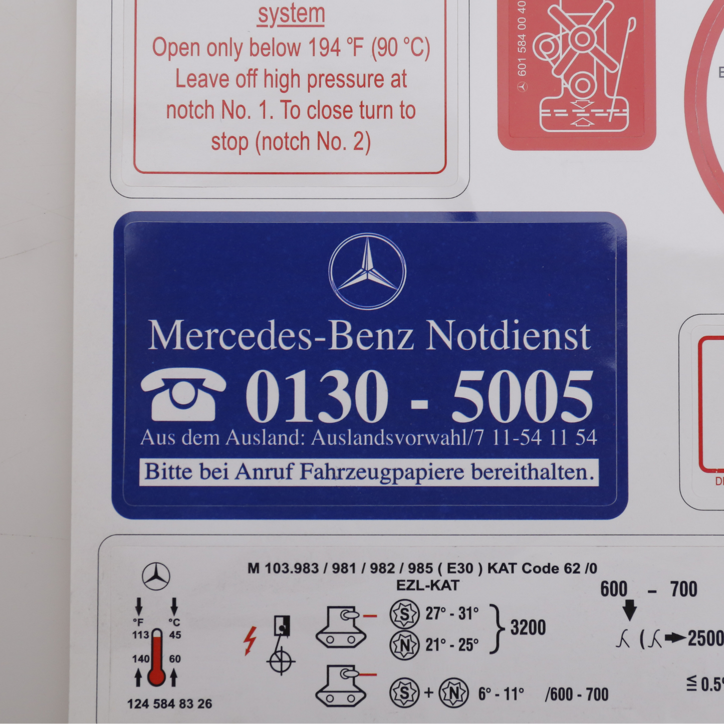 Stickers Decals Set Best Quality for Mercedes W126