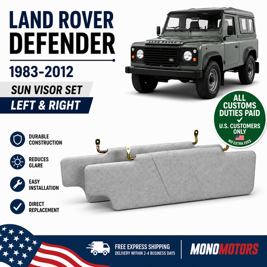 Sun Visor Set Gray Left Right for Land Rover Defender 1983-2012