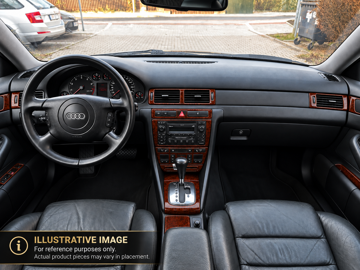 Mahogany Wood Look Dash Trim Kit for Audi A6 C5 1997-2002 12 Pcs