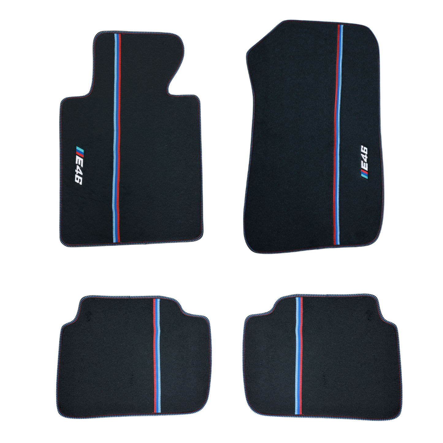 Carpet Floor Mats for BMW E46 M Sport Style Black 4pcs Set Auto Carpet