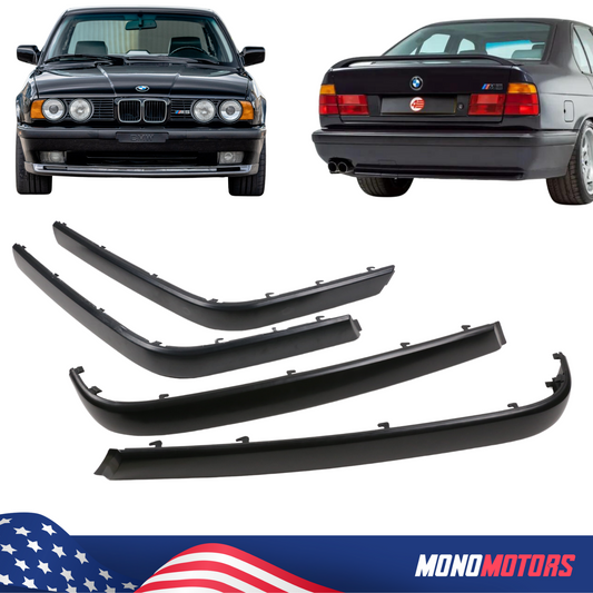Bumper Trim Set for BMW E34 5-SERIES Front and Rear Moulding L+r 1988-96 4pcs