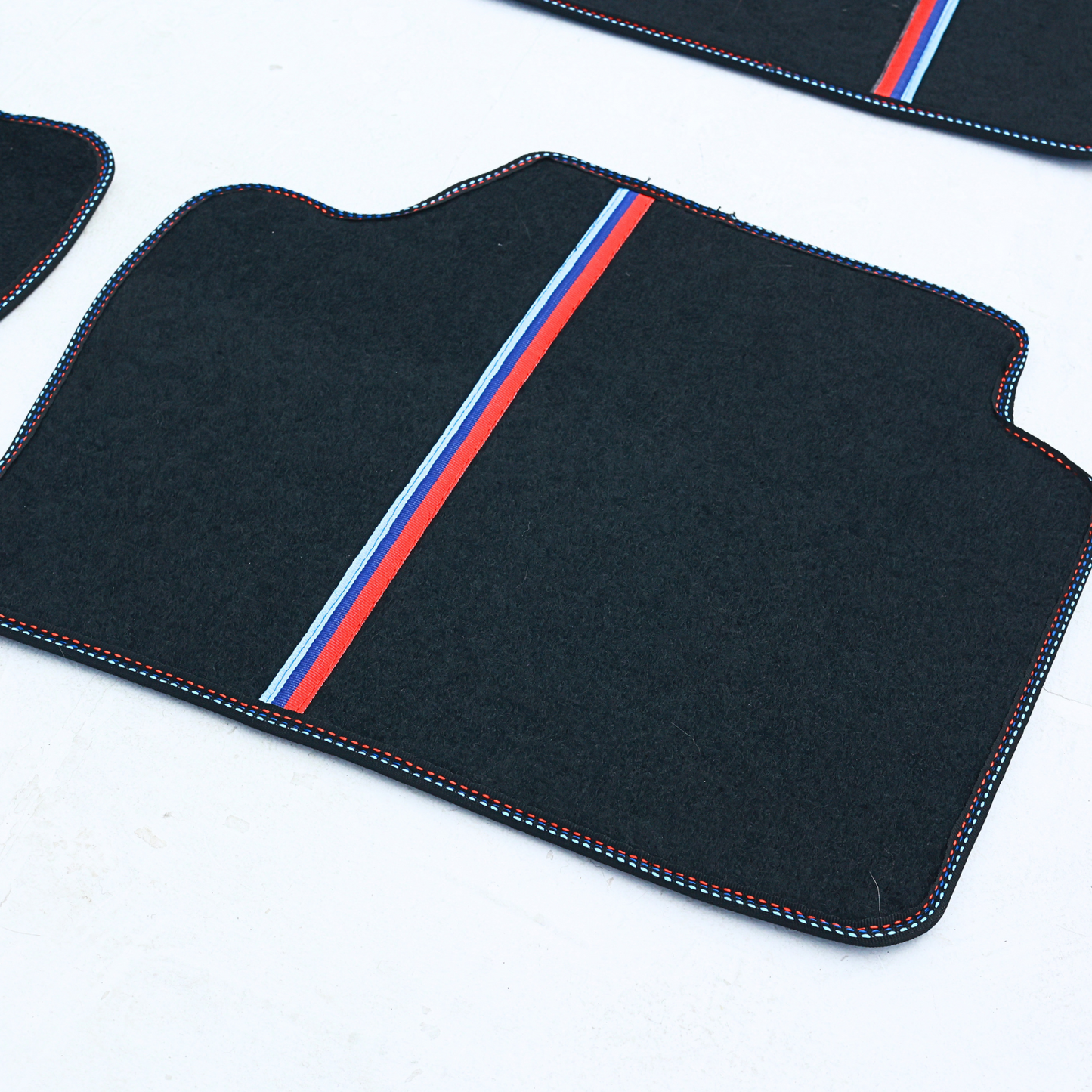 Black Floor Mats Set for BMW F30 3 Series M Sport Color Stitching