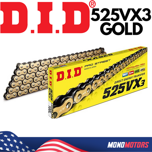 118 Links D.i.d Did 525VX3 525 Vx3 Gold Chain with Rivet Master Link