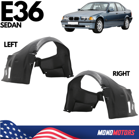 Fender Liner Set Front Driver and Passenger Side for BMW E36 Inner Splash Shield