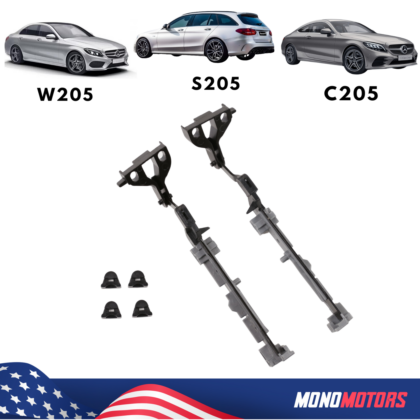 Sunroof Repair Kit Rails Bracket for Mercedes W205 S205 C205 2014-2020 /4 Clips