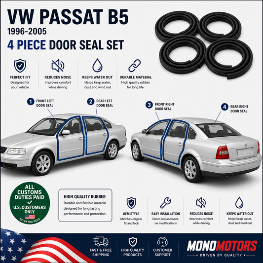 Velvet Door Seal Set for VW Passat B5 1996-2005 4pcs Rubber
