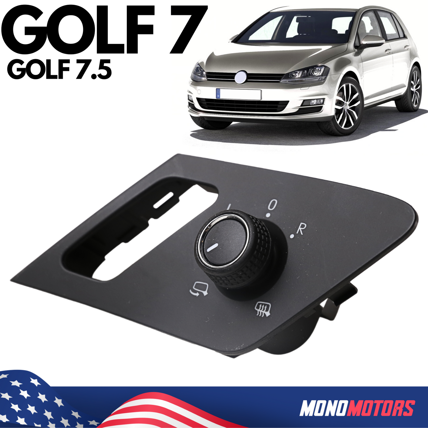 VW Golf MK7 Mk7.5 Heated Mirror Adjustment Folding Switch 5G0959565AG Lhd