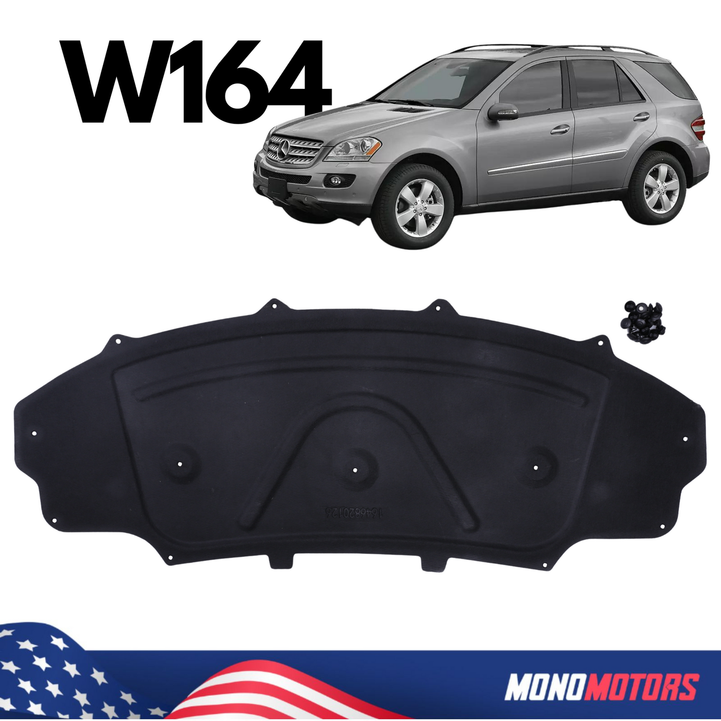 Hood Liner Panel for Mercedes-benz W164 X164 Insulation Pad Silencer W/clips
