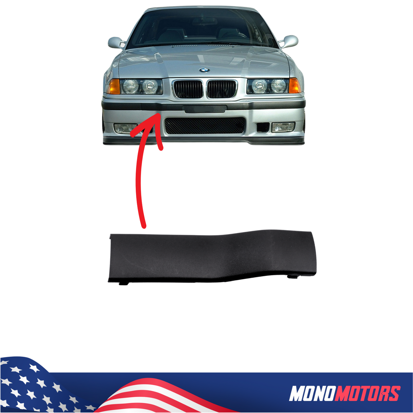Front Bumper Tow Hook Eye Cover Cap for BMW 3 E36 M-tech M3 Trim Molding 1990-99