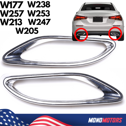 Exhaust Pipe Chrome Trim Bezel for Mercedes W177 W205 W213 W238 W247 W253 W257