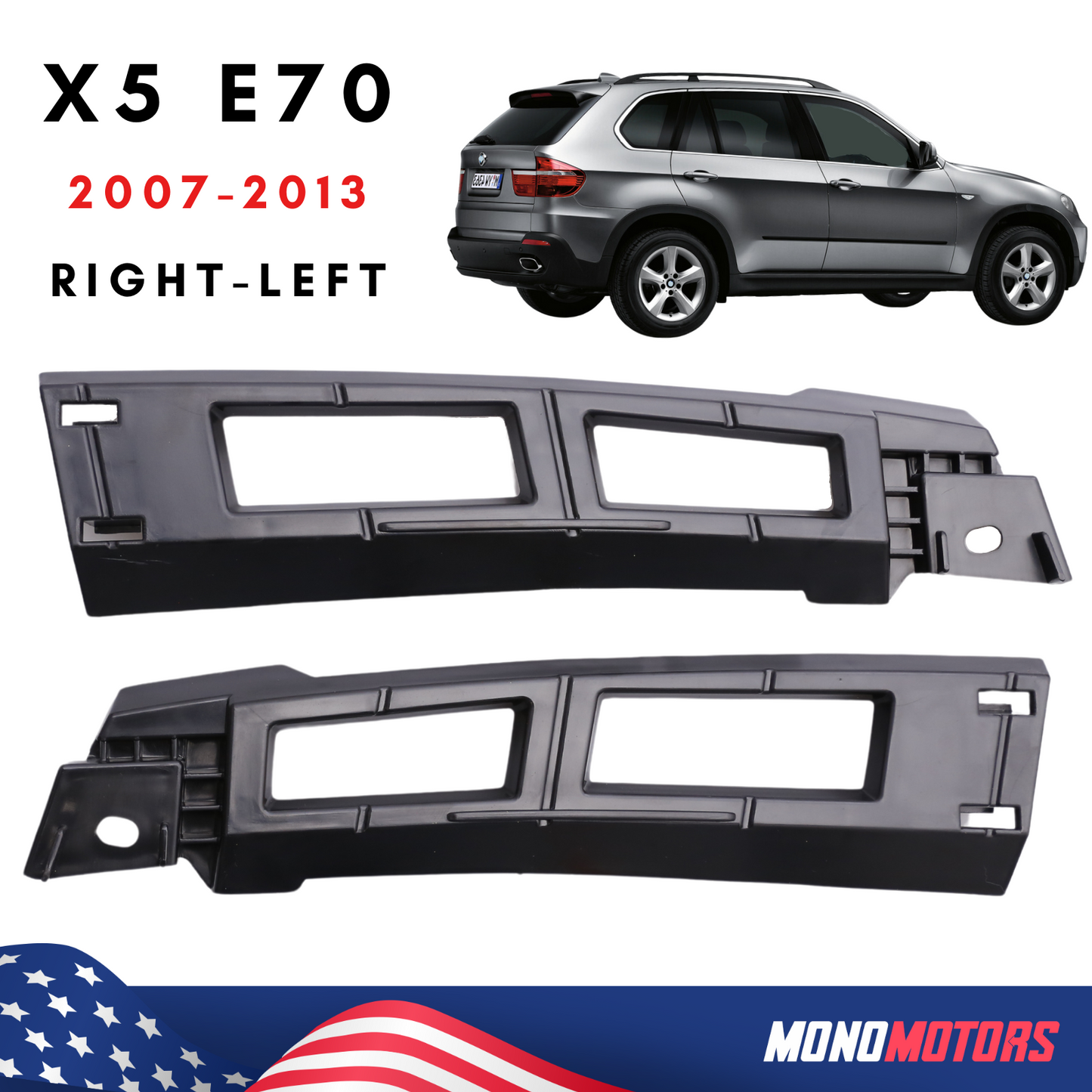 Rear Bumper Supports for BMW X5 E70 2007-2013 Bumper Mount Rail Reinforcements