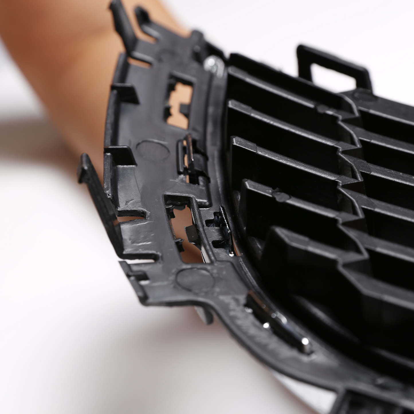 Front Bumper Lower Grille Black with Chrome Trim for VW Polo 2010-2014 6R0853671
