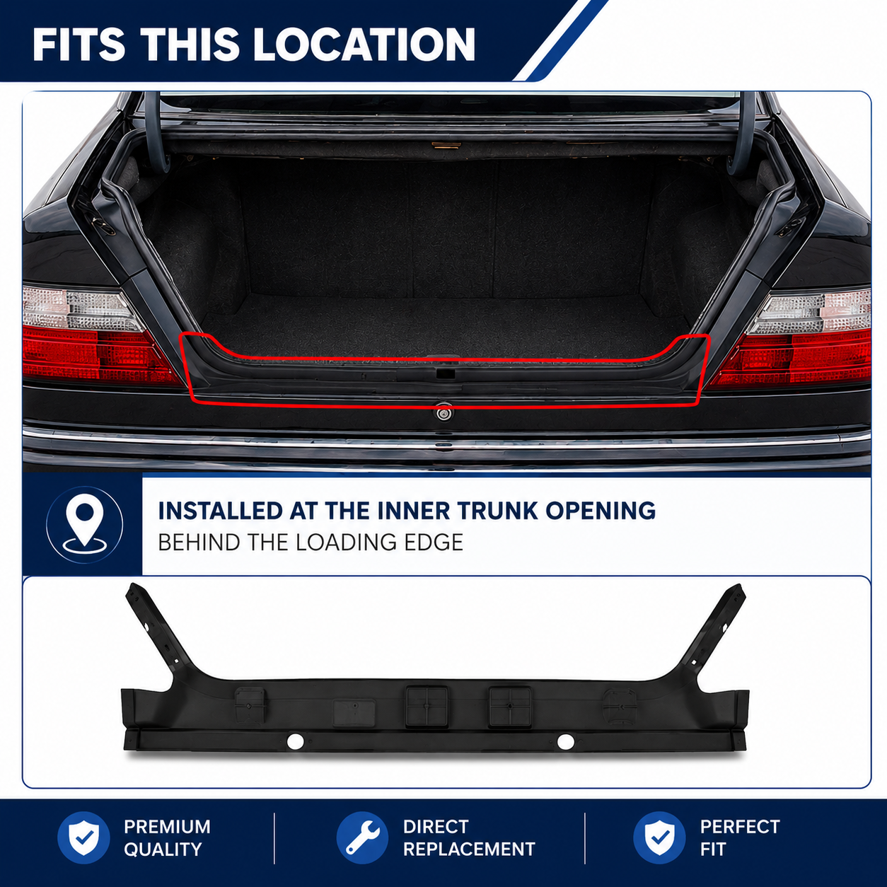 Rear Trunk Panel Trim for Mercedes Benz W124 1985-1996 A1246942425