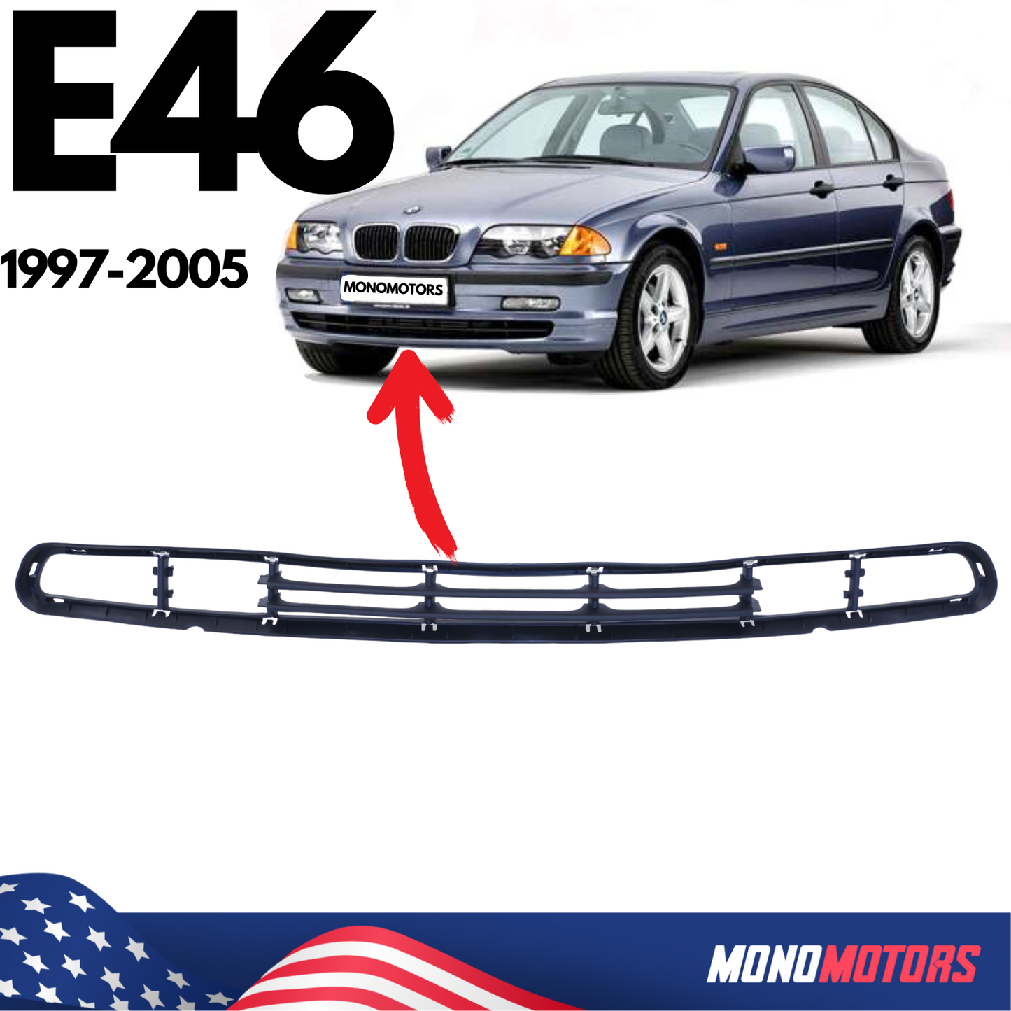 Front Bumper Lower Grille for BMW E46 3-SERIES 1997-2005 Grille Mesh Lower Front