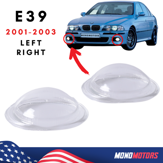 Fog Light Glass for BMW E39 2001 2002 2003 Glass Pair Left + Right