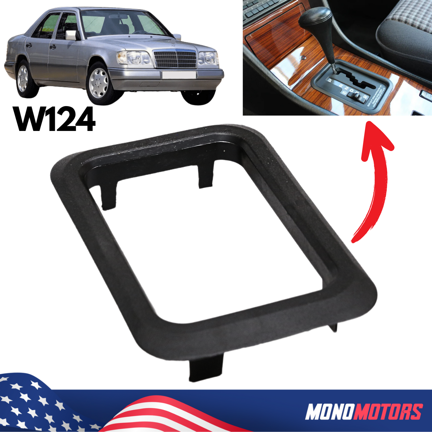 Mercedes W124 Center Console Automatic Gear Selector Suround Frame Cover