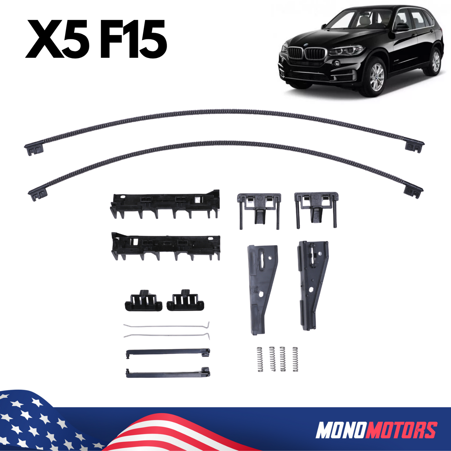 Rear Panoramic Sunroof Repair Kit for BMW X5 F15 – 18pcs Cable Set