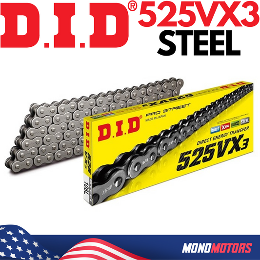 120 Links D.i.d Did 525VX3 525 Vx3 Natural Steel Chain with Rivet Master Link