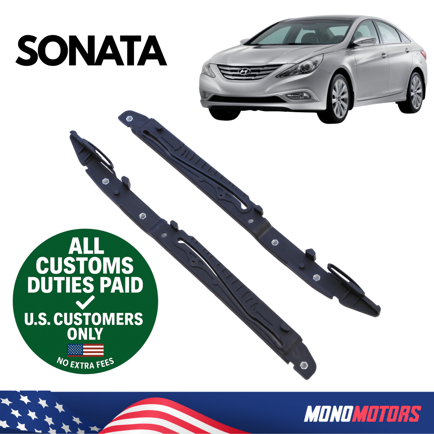 Sunroof Guide Left & Right Rail Repair Kit Metal for Hyundai Sonata