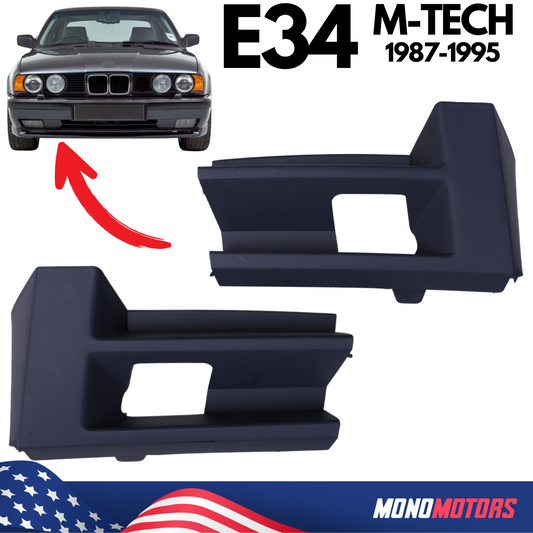 BMW 5 E34 M5 M-tech Front Bumper Tow Hook Covers Pair Set 1987-1995