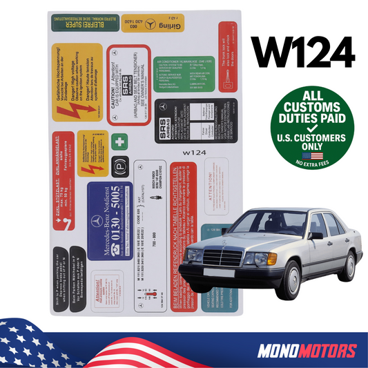 Stickers Decals Set Best Quality for Mercedes W124