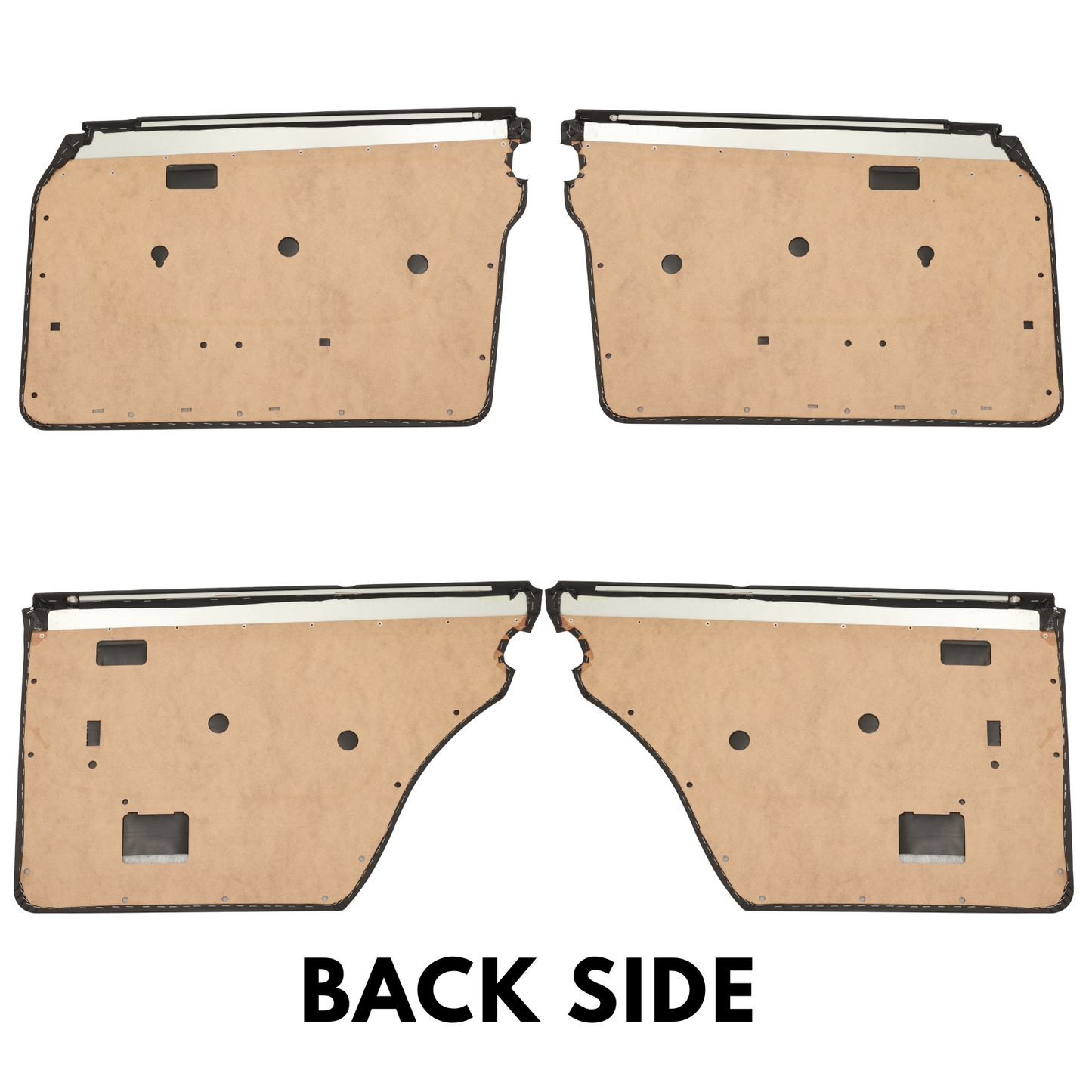 Door Panel Set for Mercedes W123 1976-1985 Black Interior Trim 4pcs