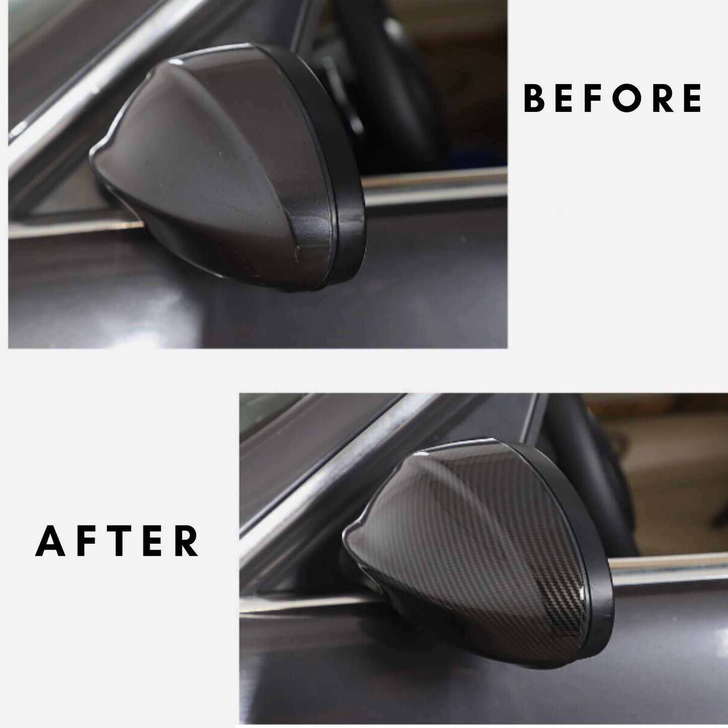 Carbon Side Mirror Cover Cap for 2005-08 BMW E90 E91 325i 328i 335i Coupe Sedan