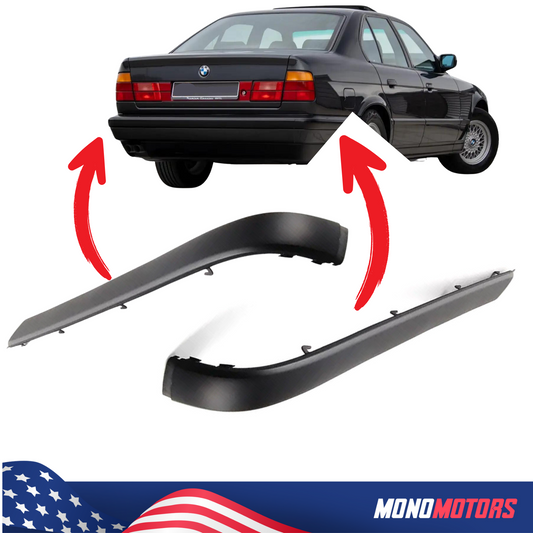Rear Bumper Molding Rough Strip Trim Set for BMW E34 5 Series Left + Right 2pcs