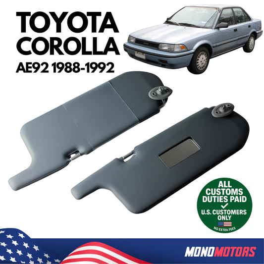 Interior Sunvisor Pair 2pcs for Toyota Corolla Ae92 1988–1992 TY01020000