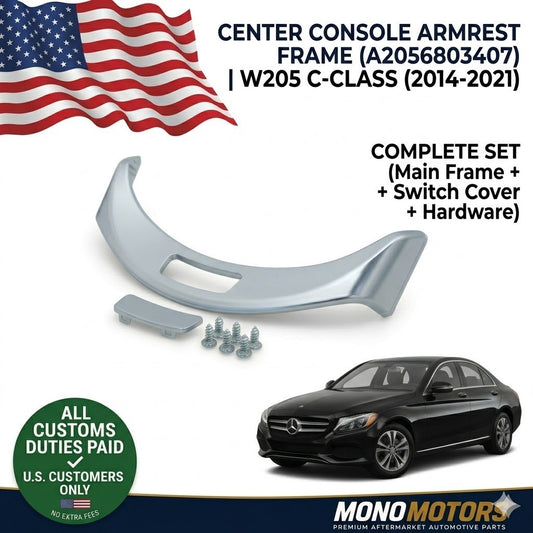 Center Console Armrest Trim Frame for Mercedes W205 C Class