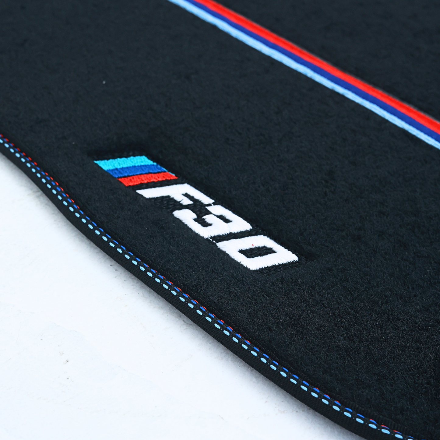 Black Floor Mats Set for BMW F30 3 Series M Sport Color Stitching