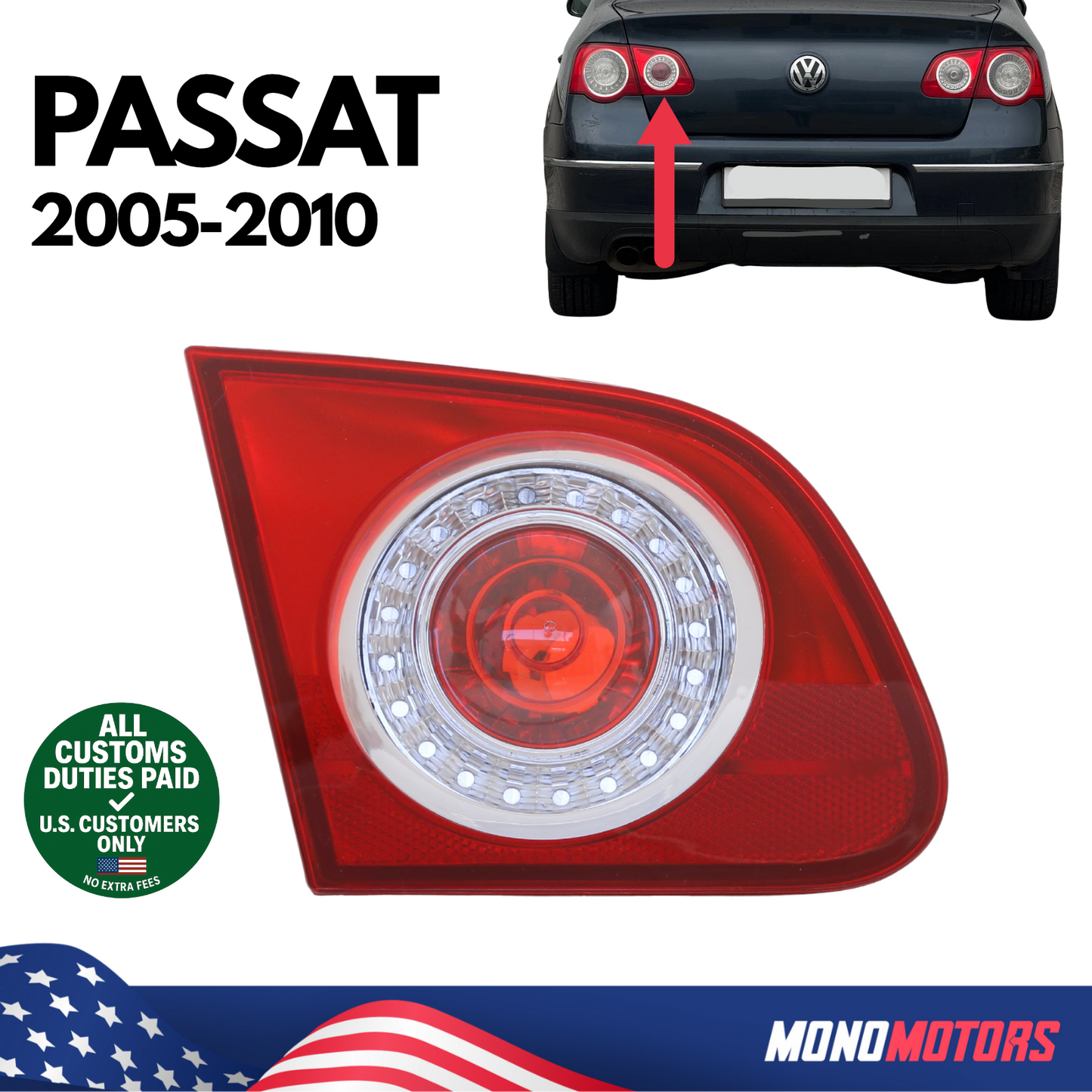 Rear Tail Light Left for VW Passat 2005-2010 3C5945093E