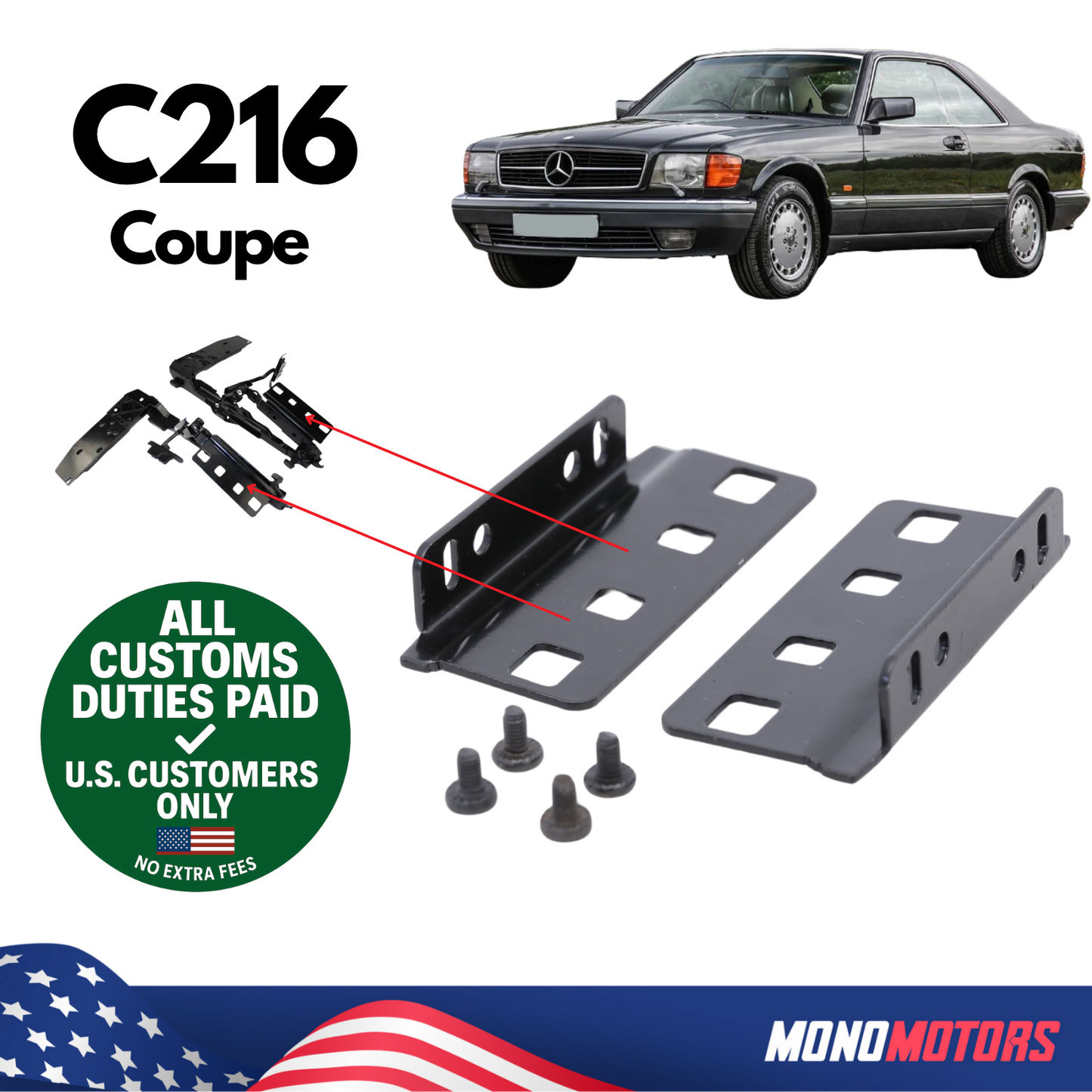 Sunroof Repair Kit for Mercedes W216 C216 Coupe 2006-2014 OEM 1267801812