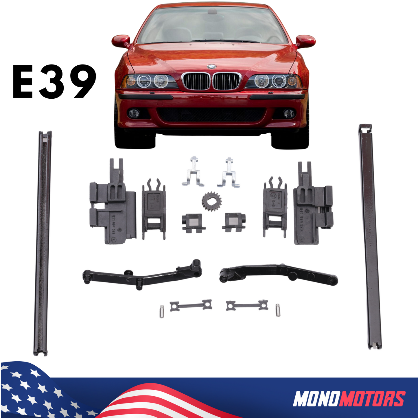 Sunroof Parts for BMW 5 Series E39 Sunroof Repair Kit 17pcs Set