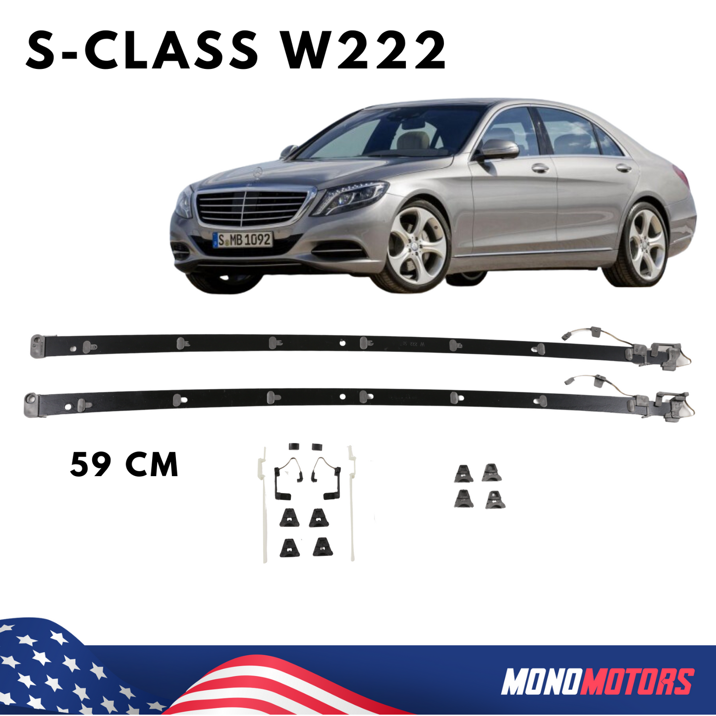 Sunroof Panoramic Sliding Rails and Clips for Mercedes S-CLASS W222 S500e S600e