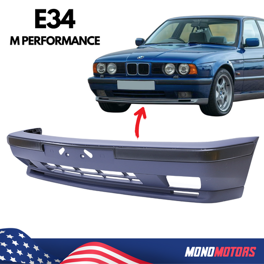 Front Bumper for BMW E34 M Style with Center Side Trims Clips Brackets