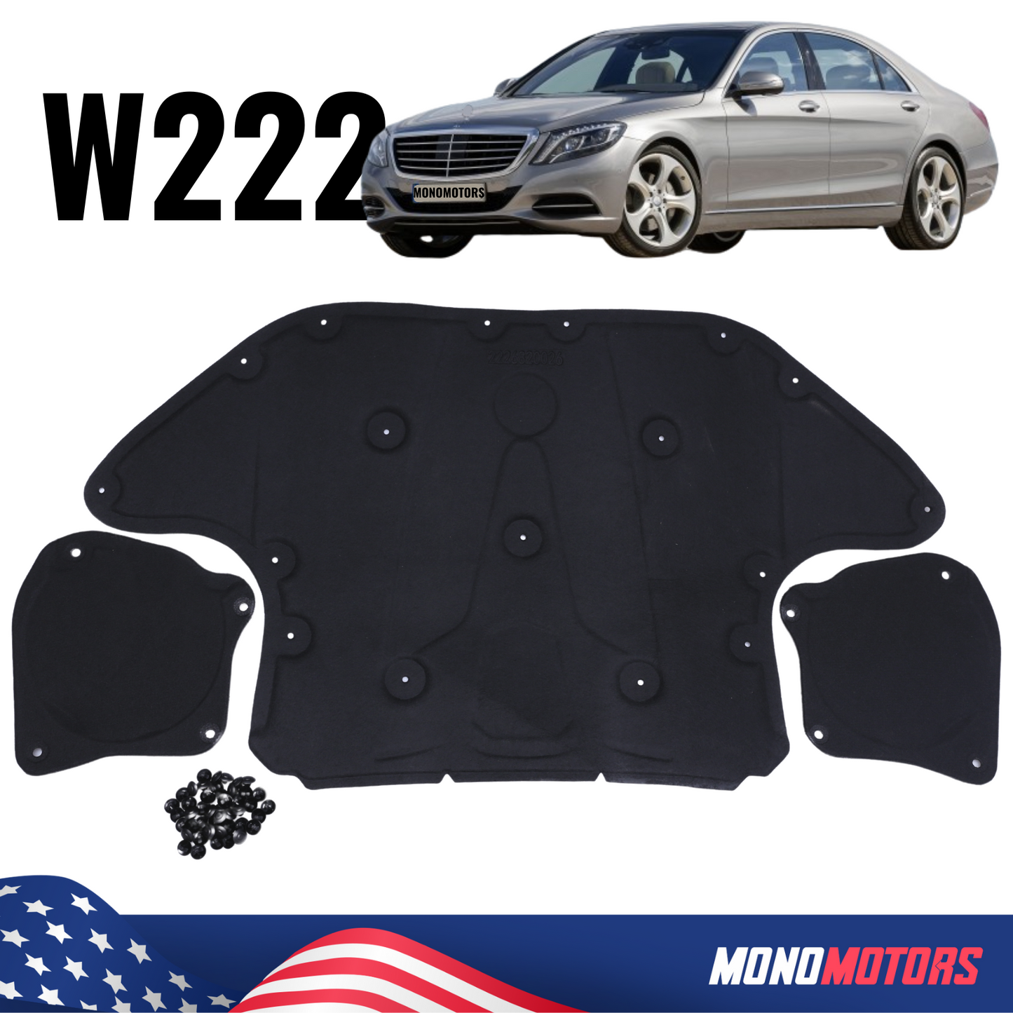 Hood Insulation Panel for Mercedes Benz S Class W222 Mb Insulation Pad W/clips