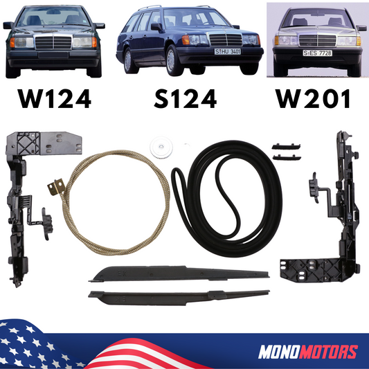 Sunroof Repair Kit for Mercedes W124 S124 W201 /Cable /Rubber Seal Replacement