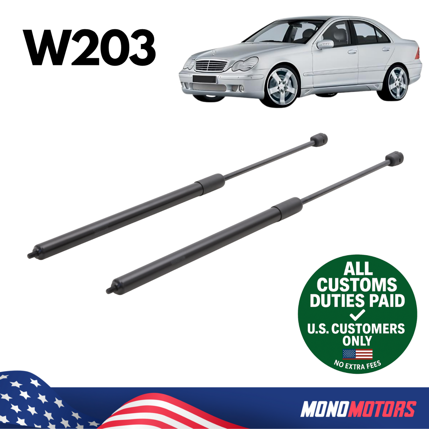Hood Lift Support for Mercedes W203 OEM 2038800029 2038800429