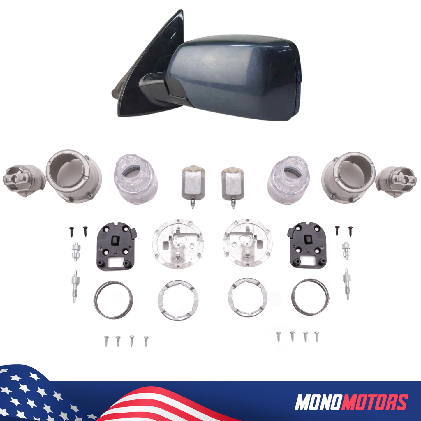 Folding Side Square Mirror Repair Kit Motor Full Set for BMW X5 E53 Freelander 1